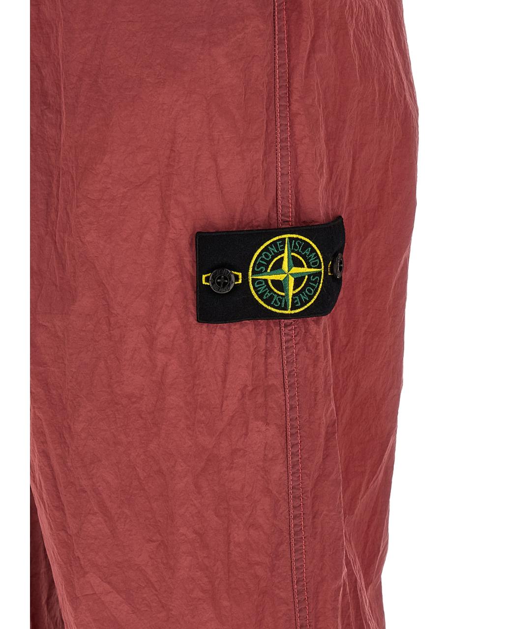 STONE ISLAND Красные нейлоновые повседневные брюки, фото 5