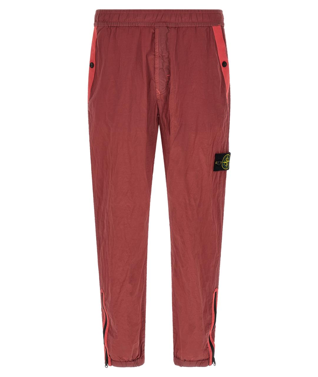 STONE ISLAND Красные нейлоновые повседневные брюки, фото 1