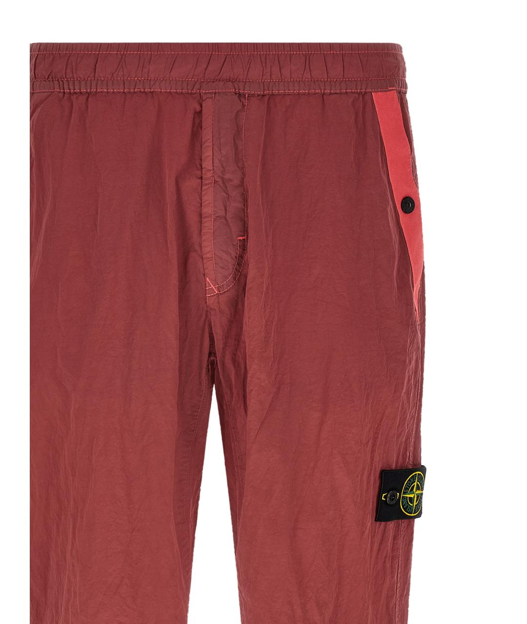 STONE ISLAND Красные нейлоновые повседневные брюки, фото 3