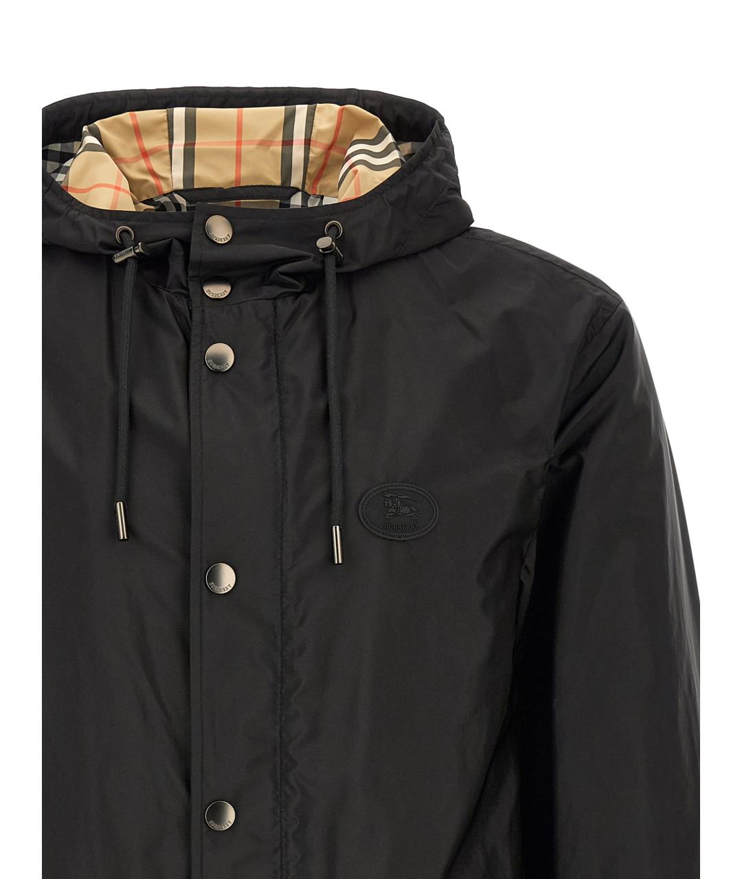 BURBERRY Черная полиамидовая куртка, фото 3