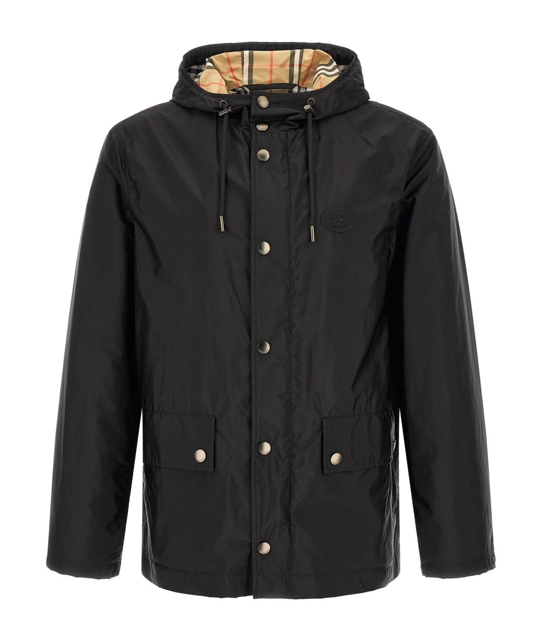 BURBERRY Черная полиамидовая куртка, фото 1
