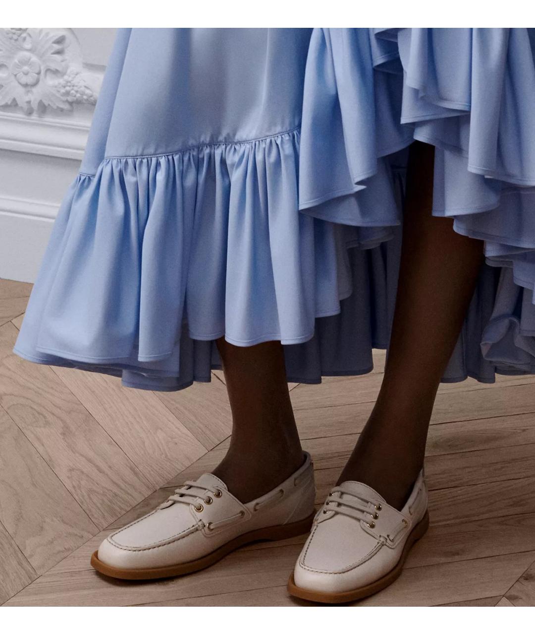 CHRISTIAN DIOR Белые кожаные лоферы, фото 4