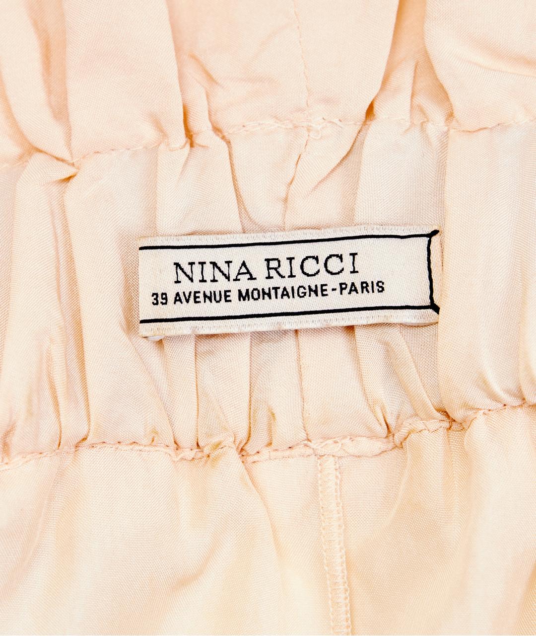 NINA RICCI Бежевый шелковый костюм с брюками, фото 3