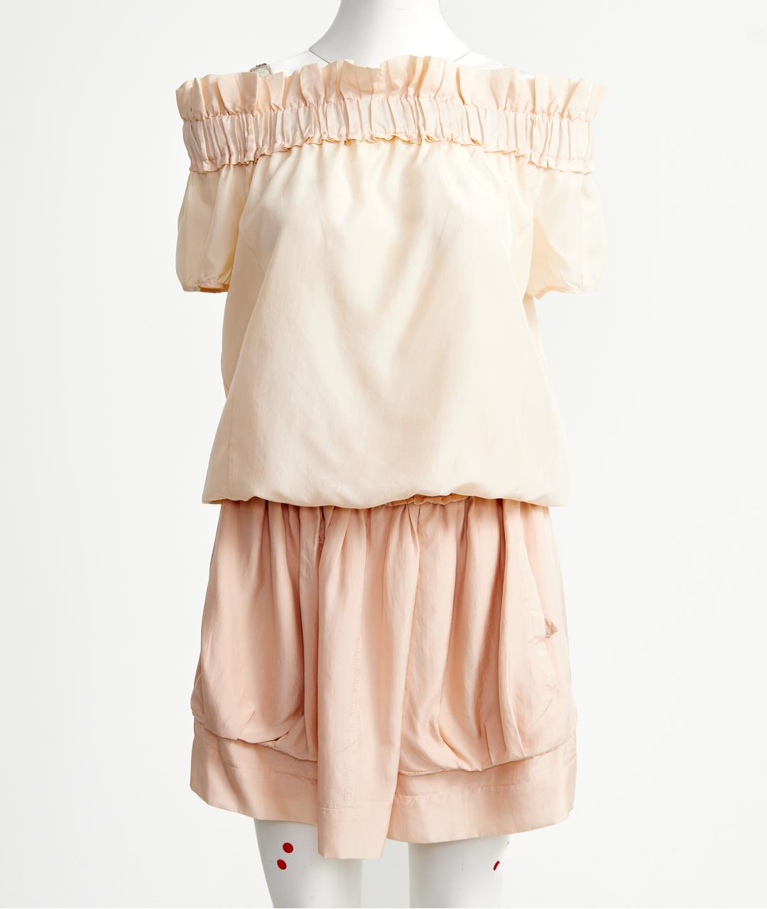 NINA RICCI Бежевый шелковый костюм с брюками, фото 2