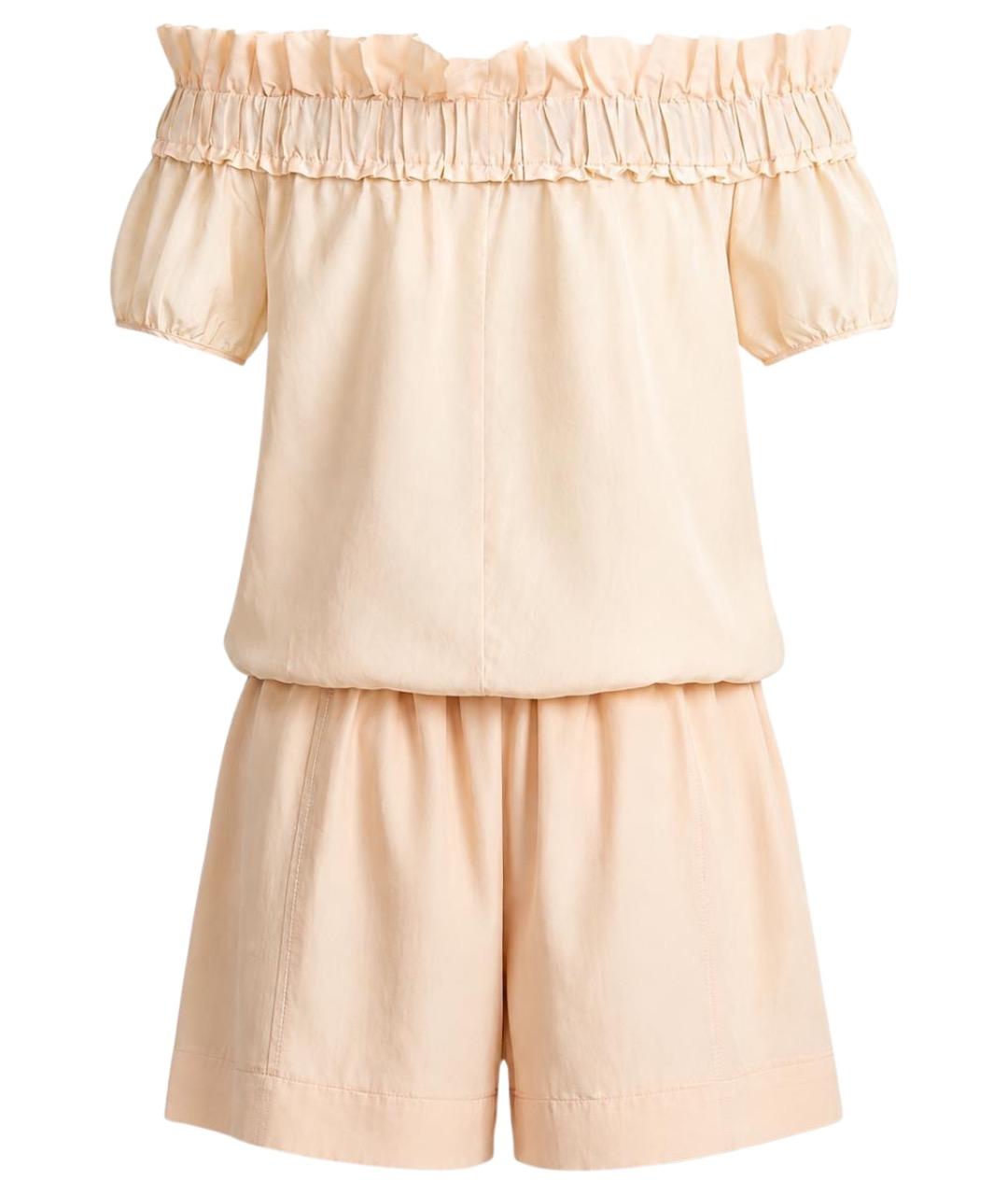 NINA RICCI Бежевый шелковый костюм с брюками, фото 1