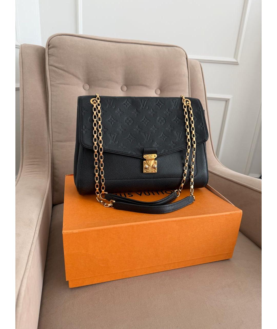 LOUIS VUITTON Черная кожаная сумка через плечо, фото 2