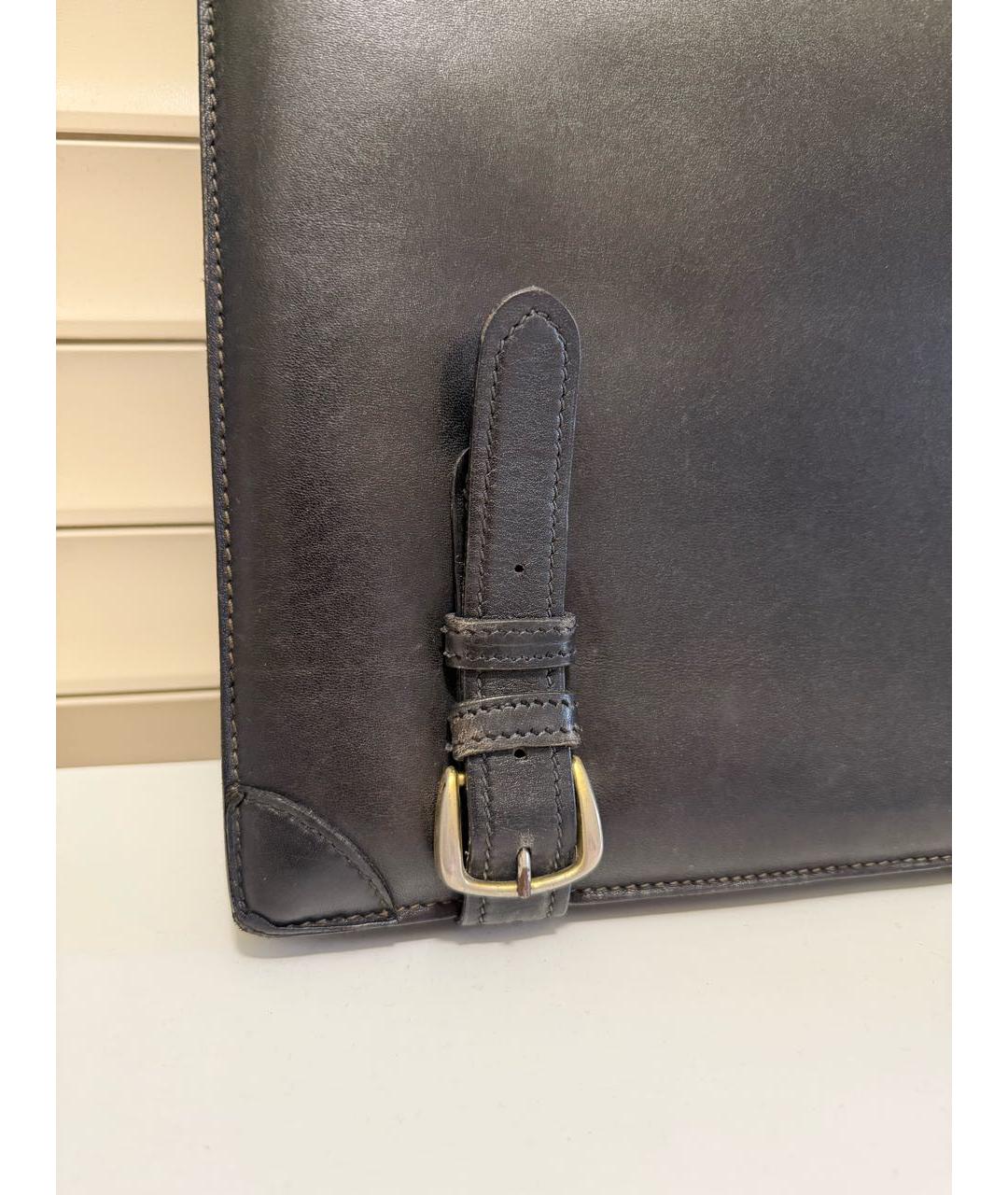GUCCI Черный кожаный портфель, фото 7