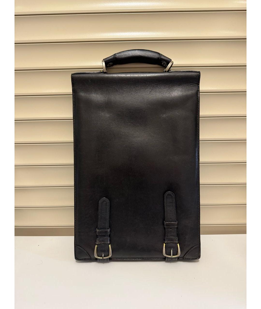 GUCCI Черный кожаный портфель, фото 6