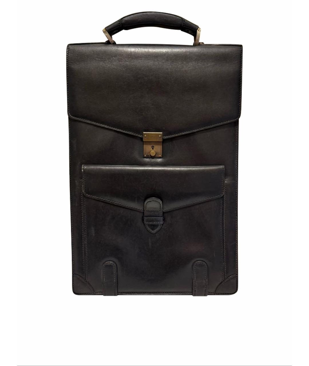 GUCCI Черный кожаный портфель, фото 1