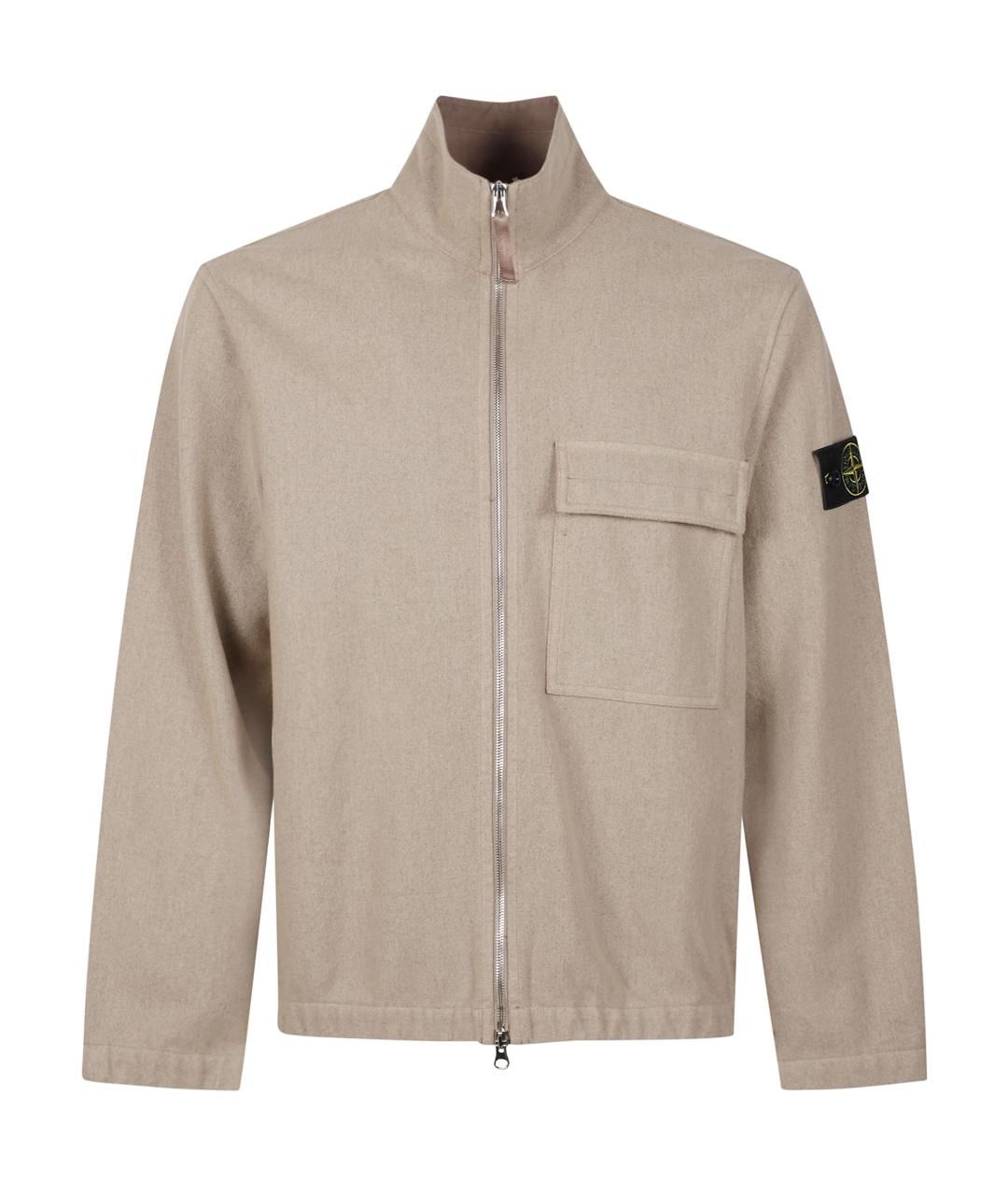 STONE ISLAND Бежевая шерстяная куртка, фото 1