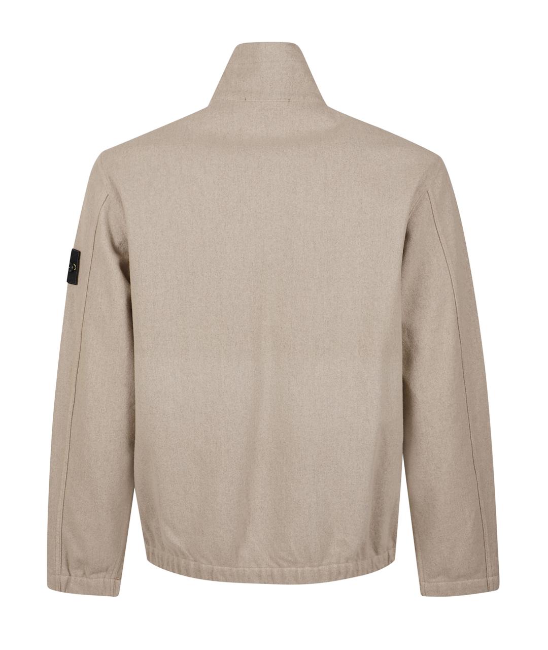 STONE ISLAND Бежевая шерстяная куртка, фото 3