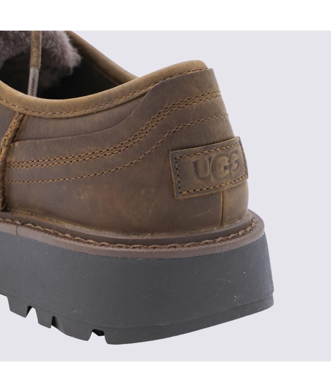 UGG Коричневые кожаные низкие ботинки, фото 4