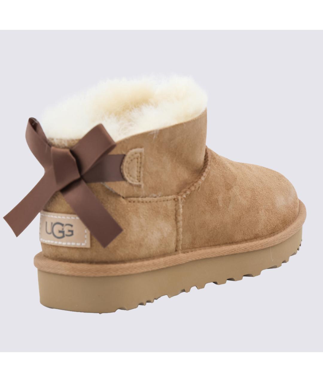 UGG Бежевые замшевые полусапоги, фото 3