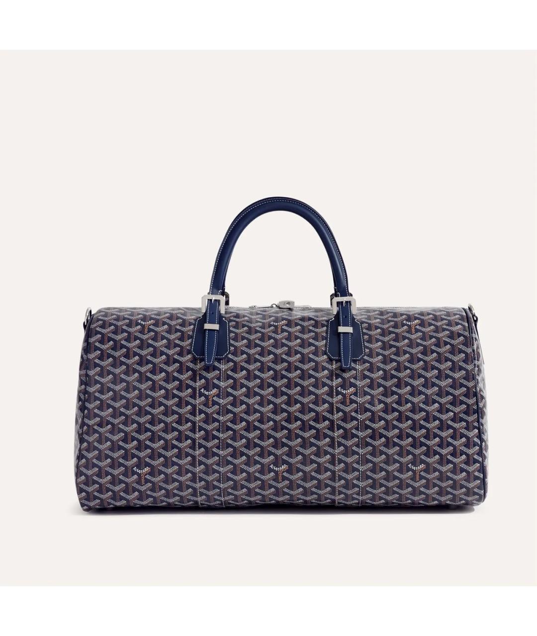 GOYARD Темно-синяя дорожная/спортивная сумка из канвы, фото 9