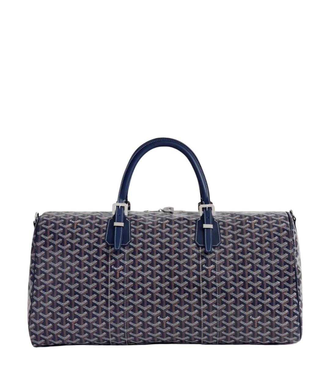 GOYARD Темно-синяя дорожная/спортивная сумка из канвы, фото 1