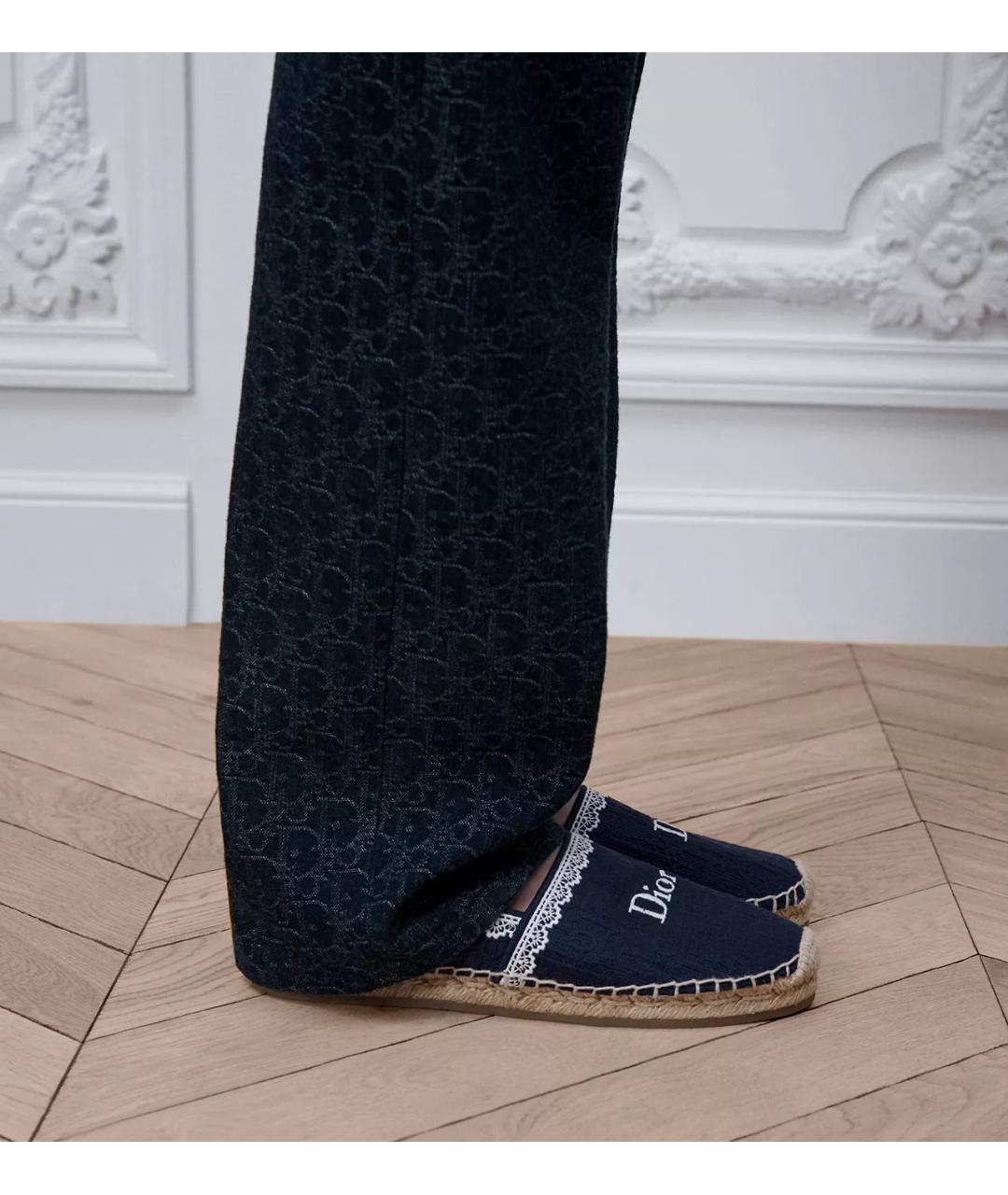 CHRISTIAN DIOR Темно-синие текстильные эспадрильи, фото 4