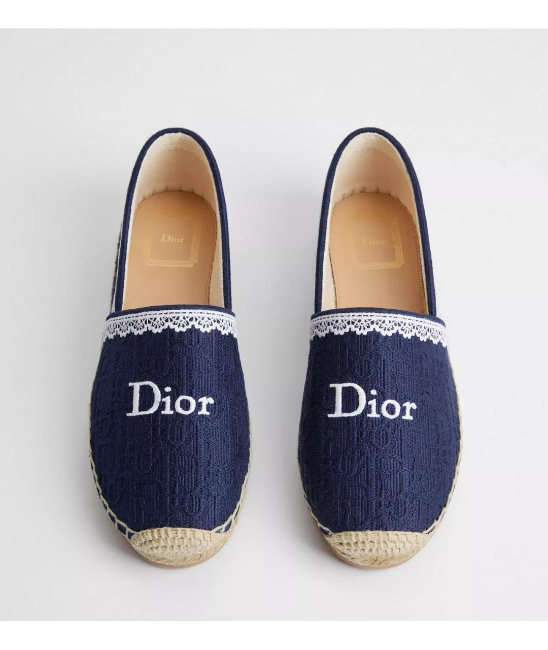 CHRISTIAN DIOR Темно-синие текстильные эспадрильи, фото 2