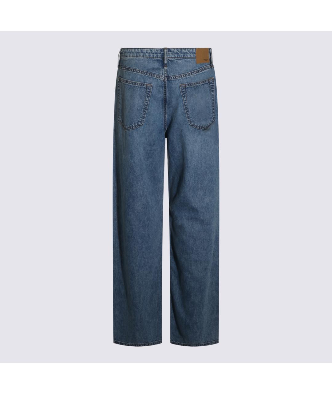 RAG & BONE Голубые хлопковые прямые джинсы, фото 2