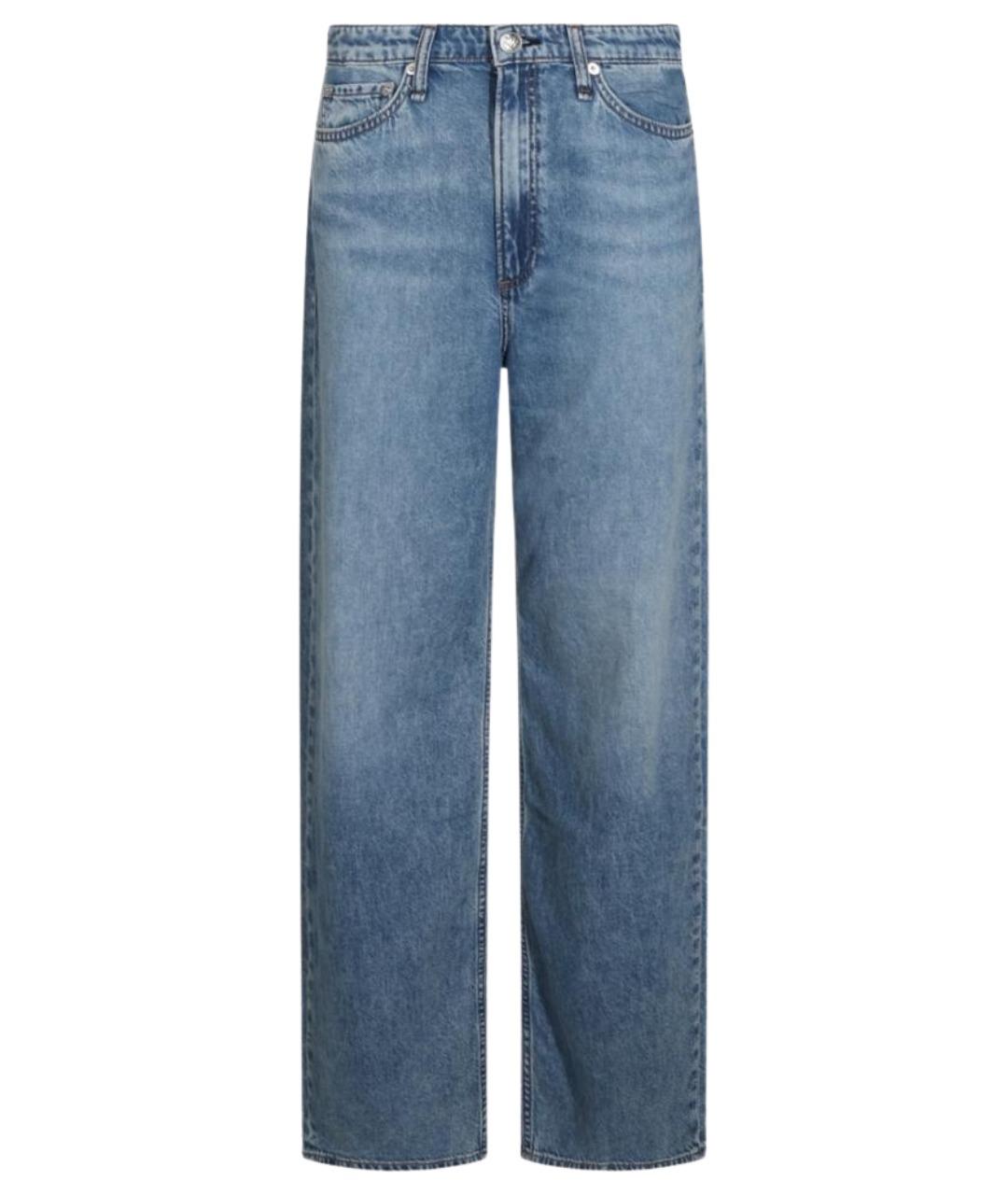 RAG & BONE Голубые хлопковые прямые джинсы, фото 1