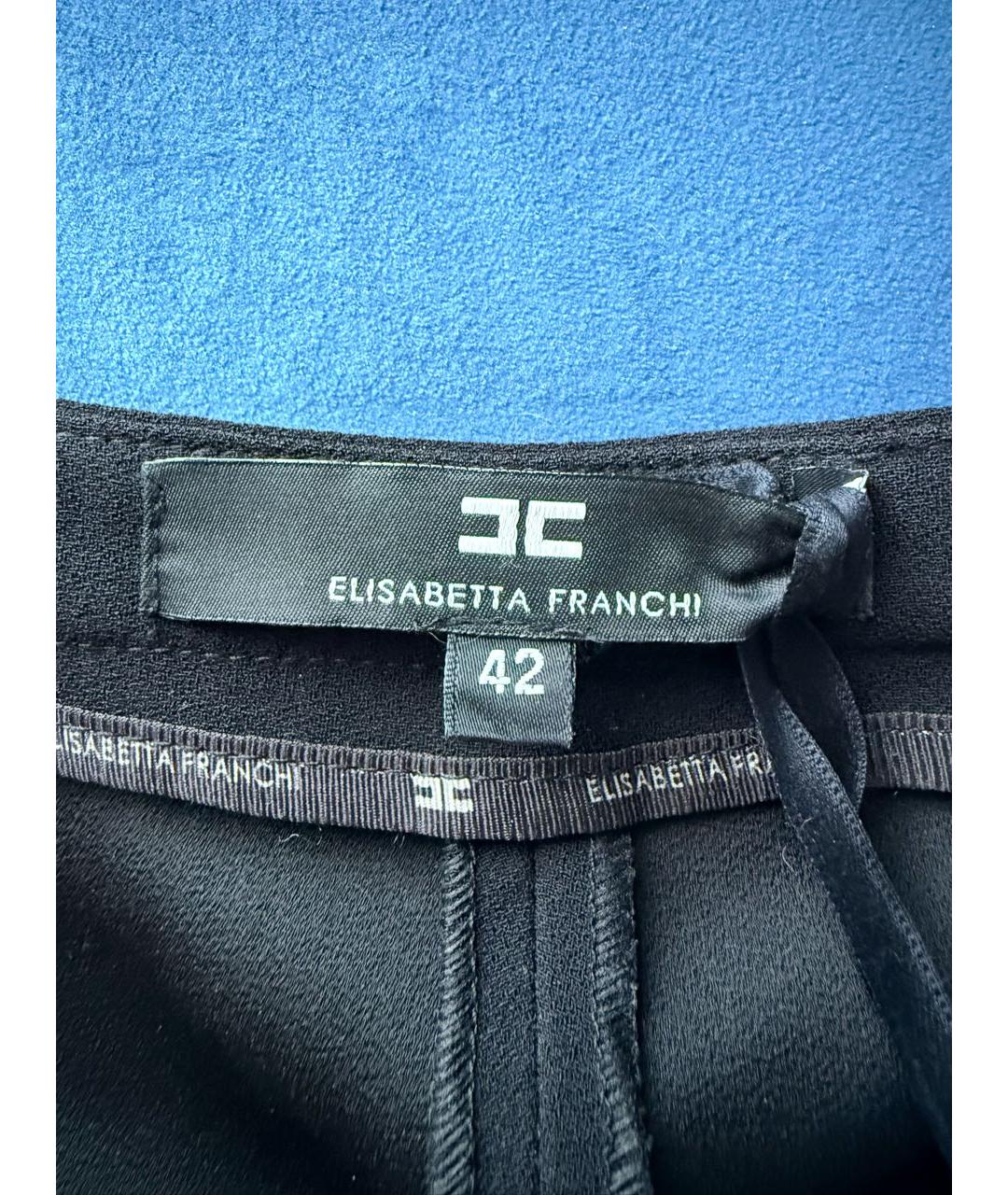 ELISABETTA FRANCHI Черные полиэстеровые шорты, фото 3