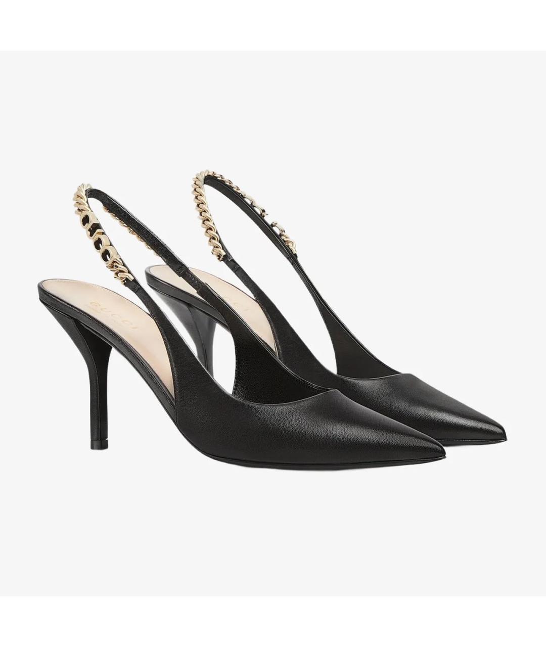 GUCCI Черные кожаные туфли, фото 9