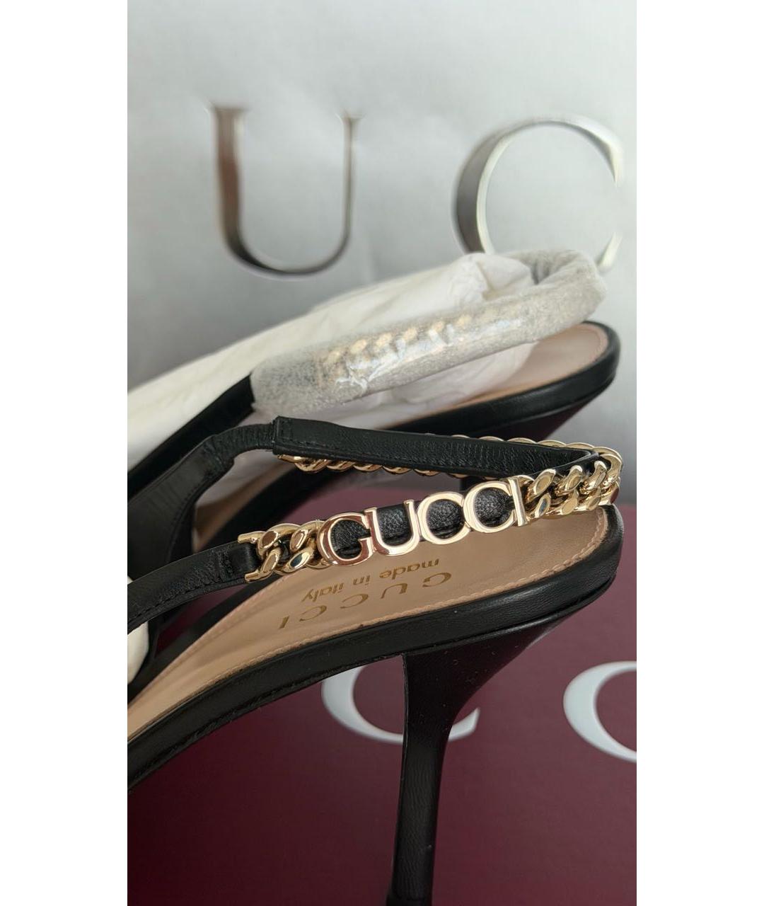 GUCCI Черные кожаные туфли, фото 6