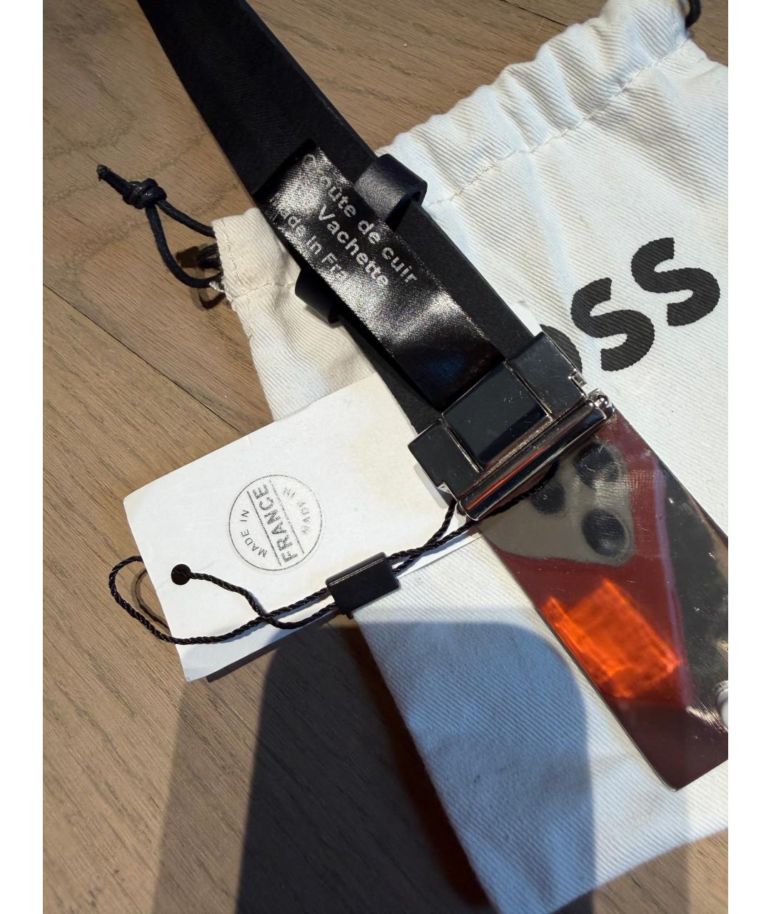 HUGO BOSS Темно-синий кожаный ремень, фото 3