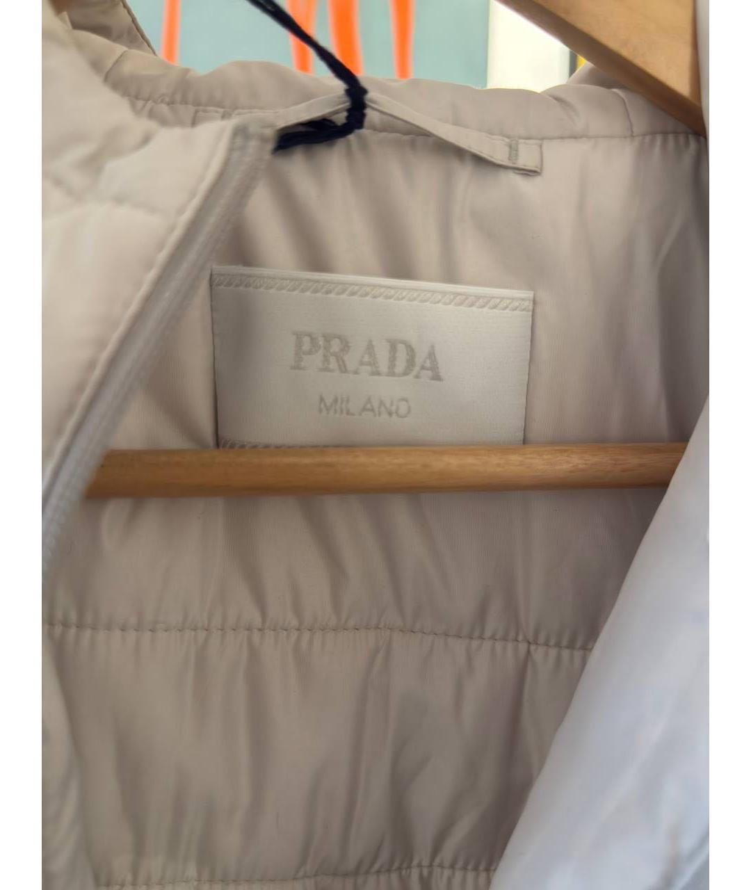 PRADA Белый нейлоновый пуховик, фото 2