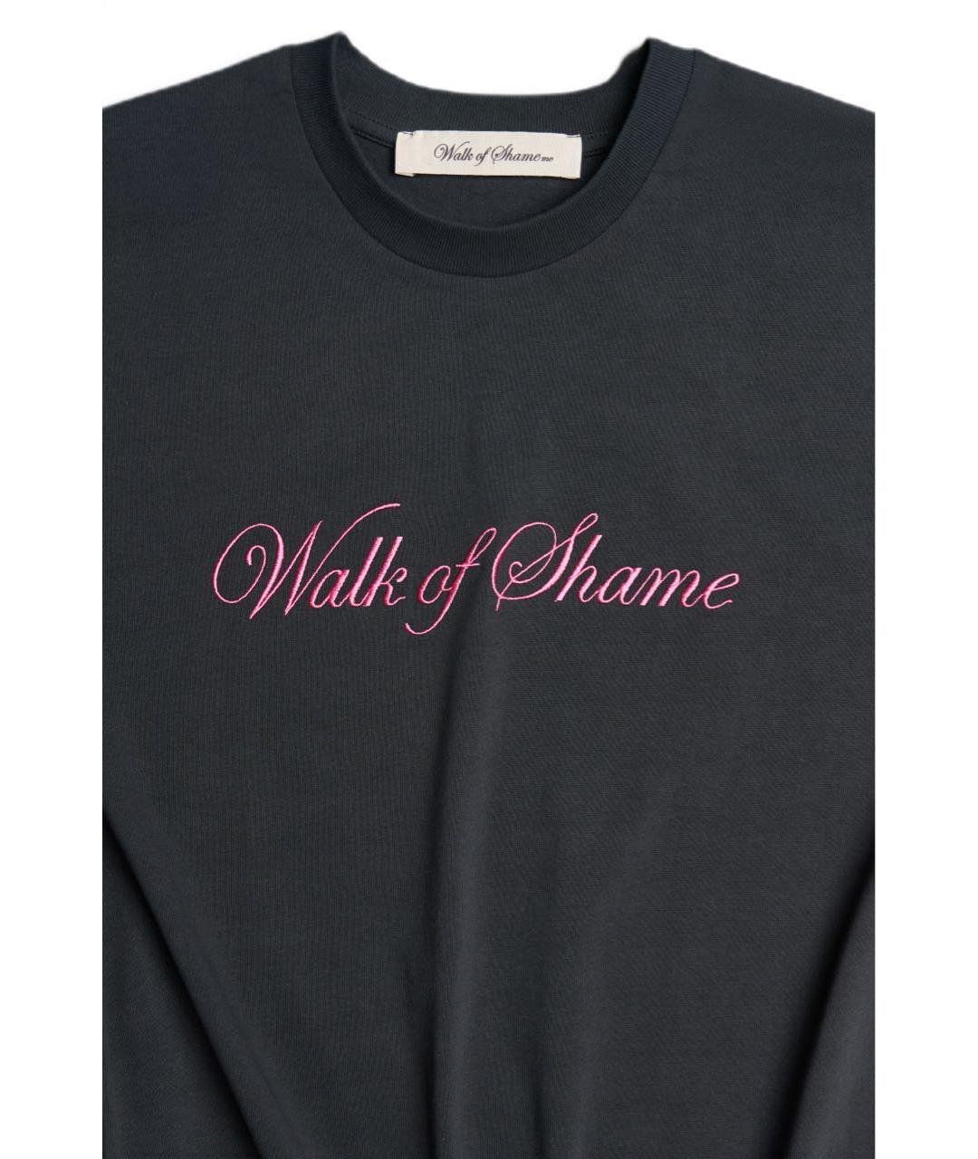 WALK OF SHAME Антрацитовая хлопковая футболка, фото 5