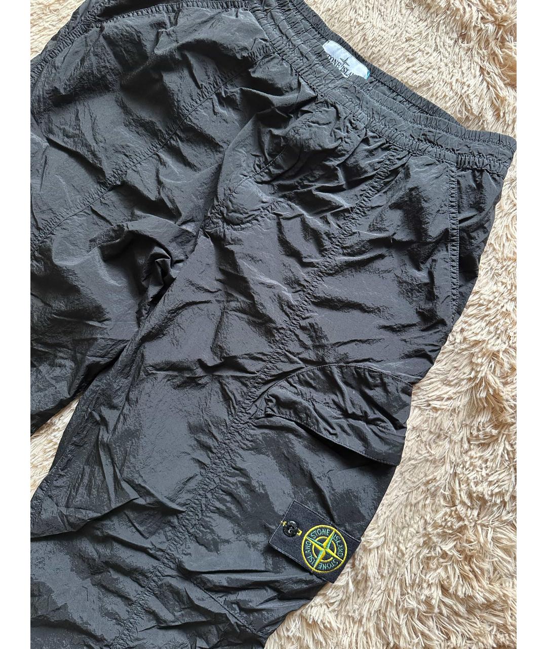 STONE ISLAND Черные нейлоновые повседневные брюки, фото 2