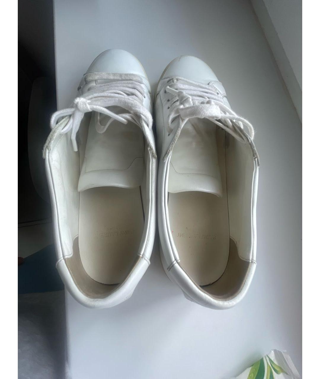 SAINT LAURENT Белые кожаные кеды, фото 3