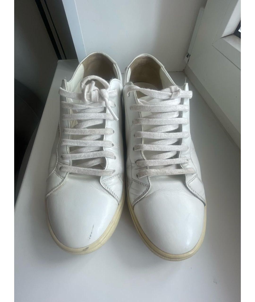 SAINT LAURENT Белые кожаные кеды, фото 2