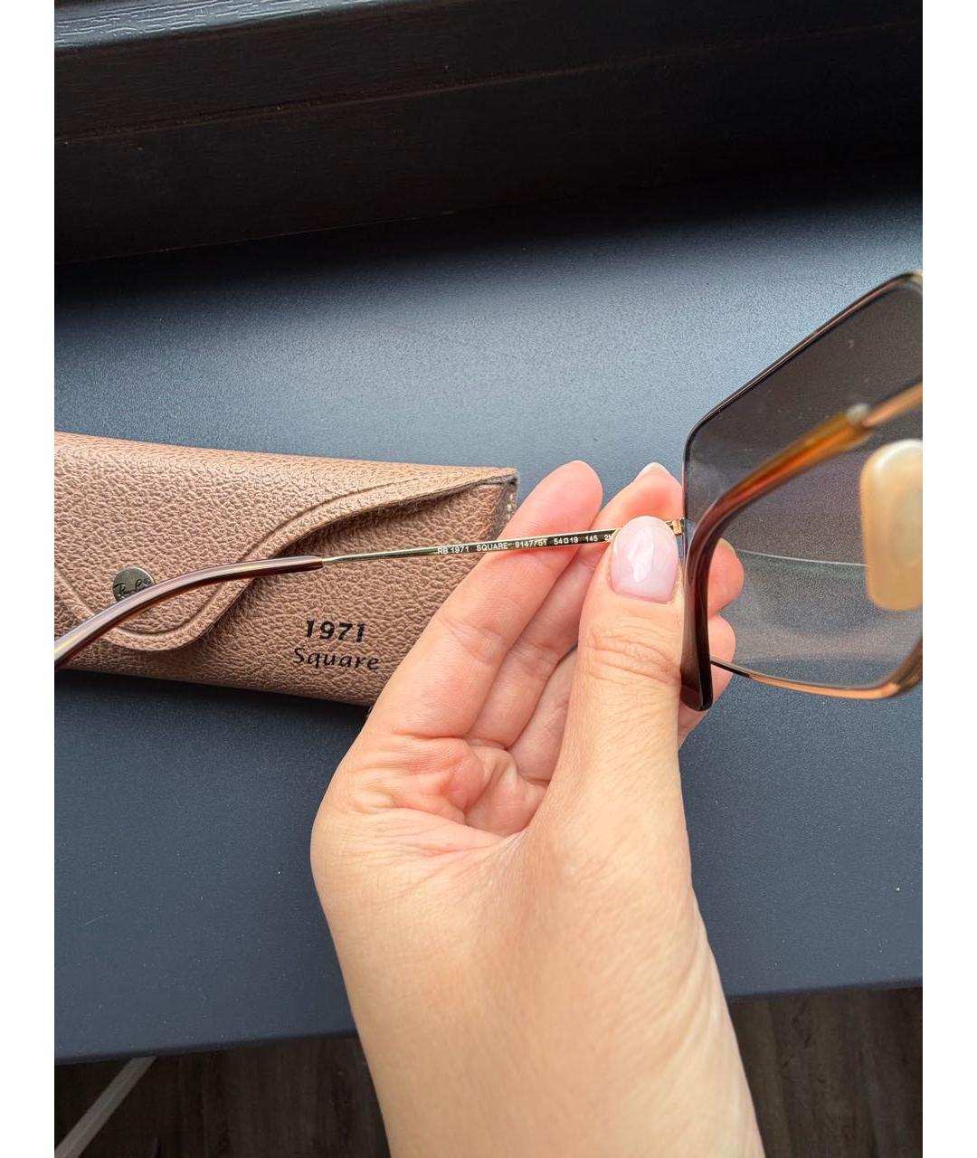 RAY BAN Коричневые солнцезащитные очки, фото 2