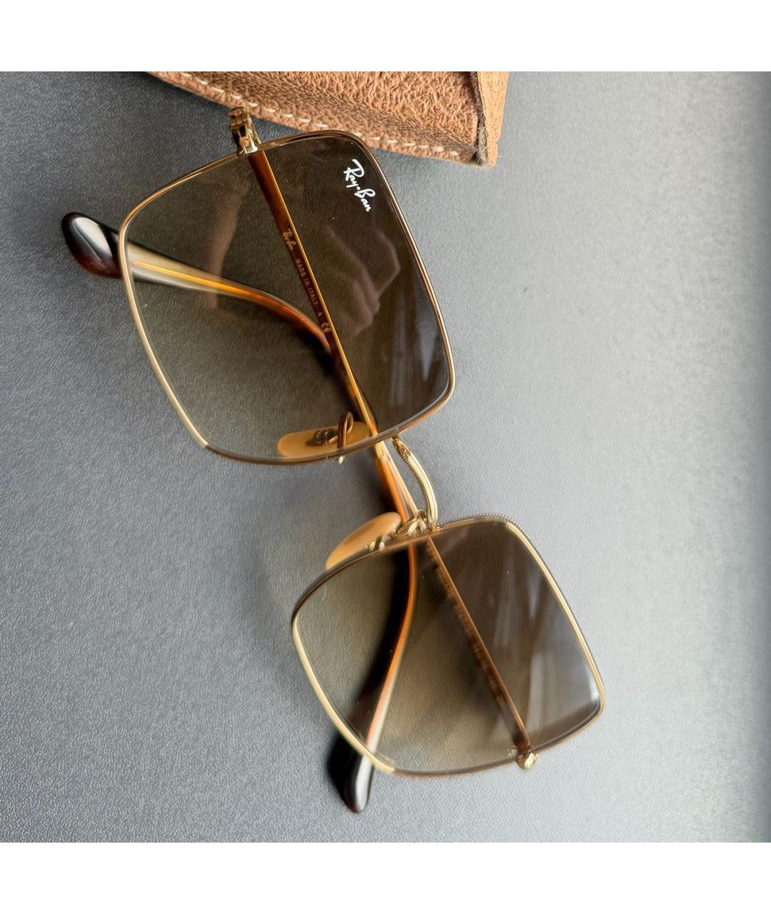 RAY BAN Коричневые солнцезащитные очки, фото 5