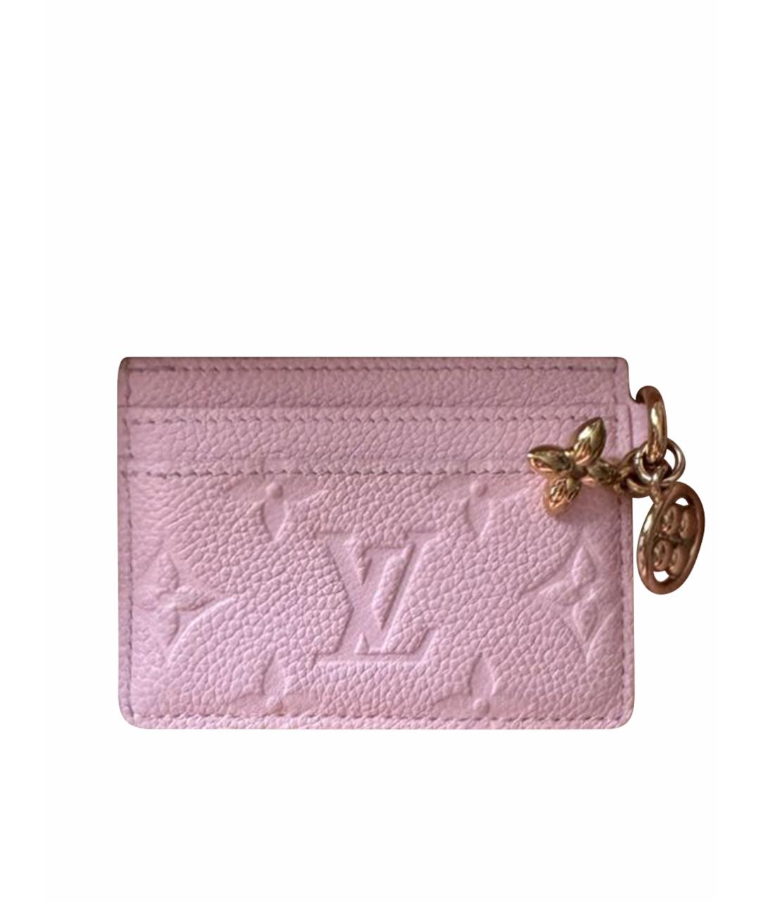 LOUIS VUITTON Розовый кожаный кардхолдер, фото 1