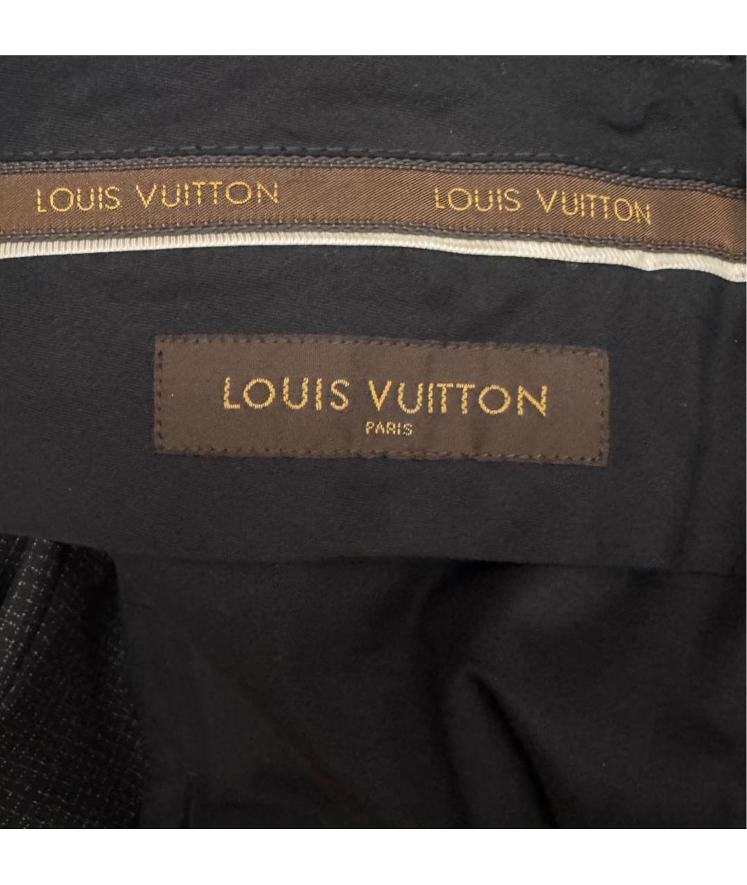 LOUIS VUITTON Антрацитовые вискозные повседневные брюки, фото 4