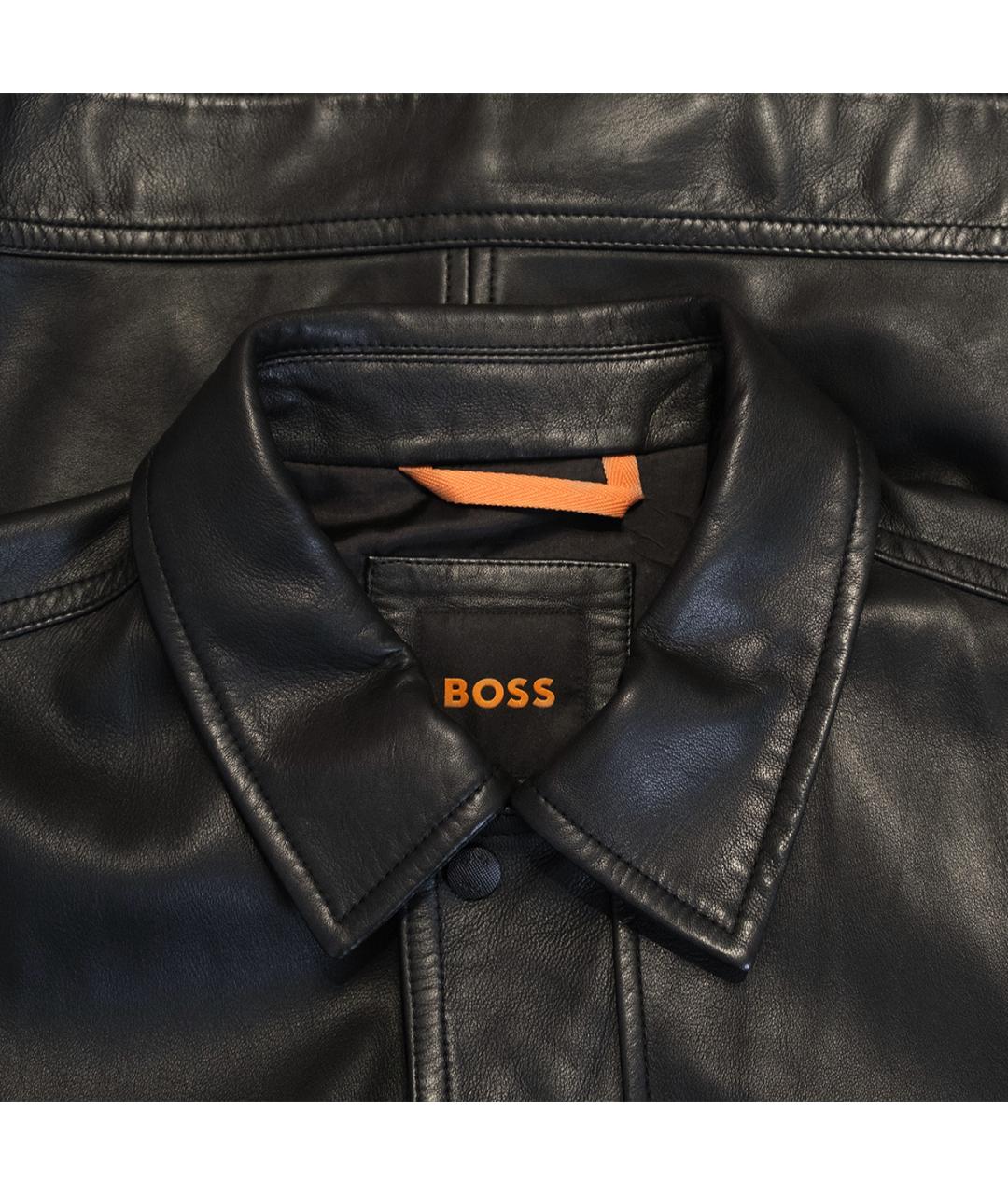 HUGO BOSS Черная кожаная куртка, фото 3