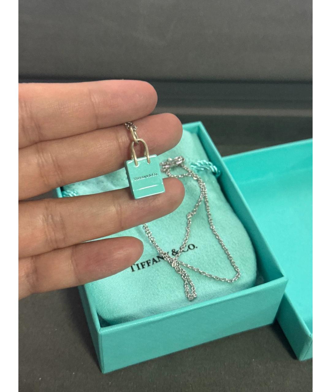 TIFFANY&CO Голубая серебряная подвеска, фото 3