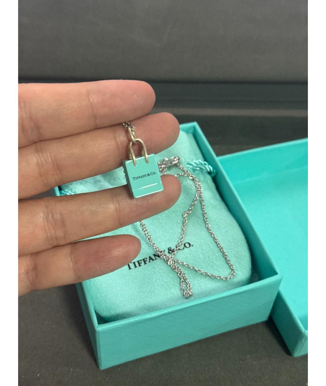 TIFFANY&CO Голубая серебряная подвеска, фото 2