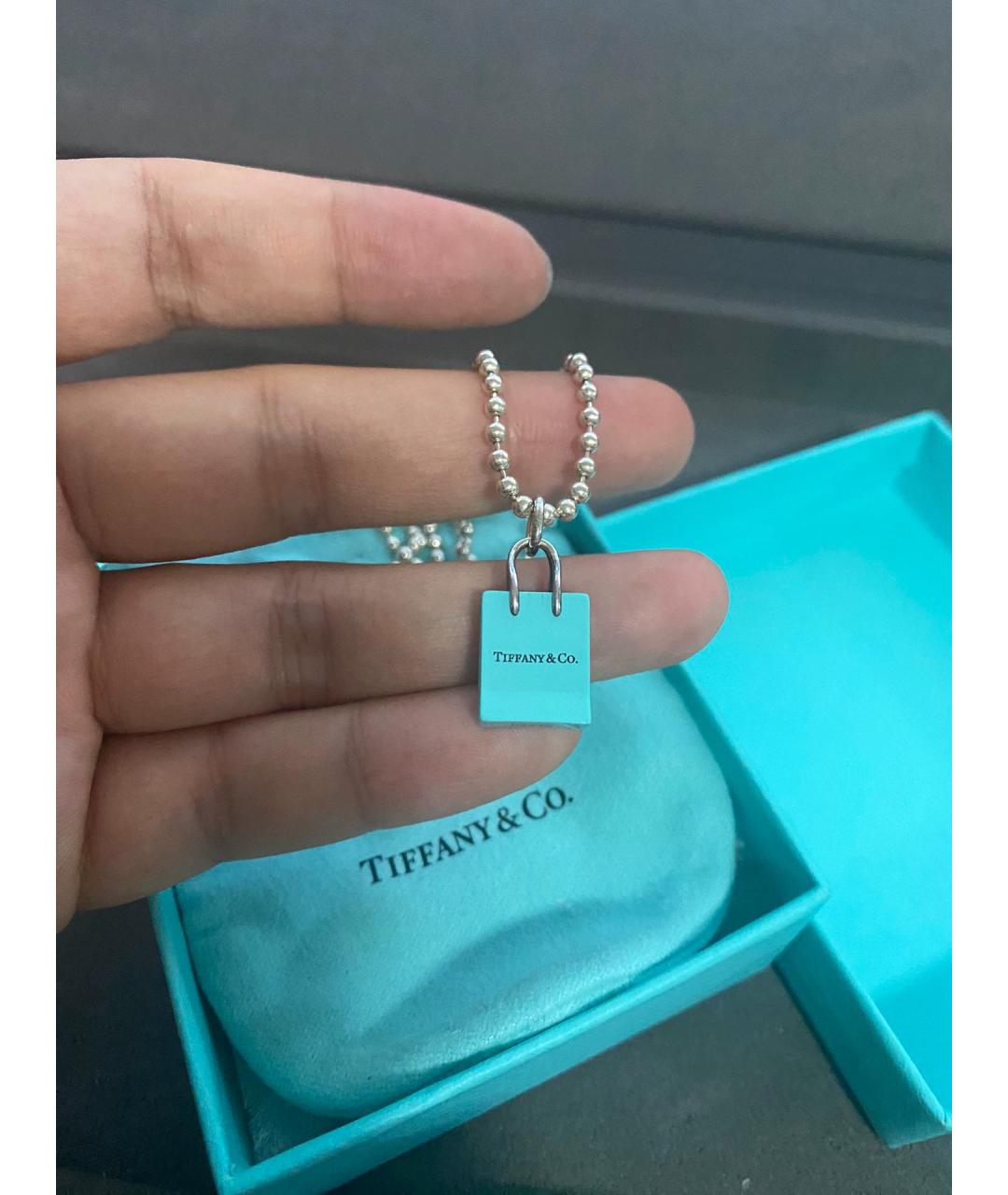TIFFANY&CO Голубая серебряная подвеска, фото 2