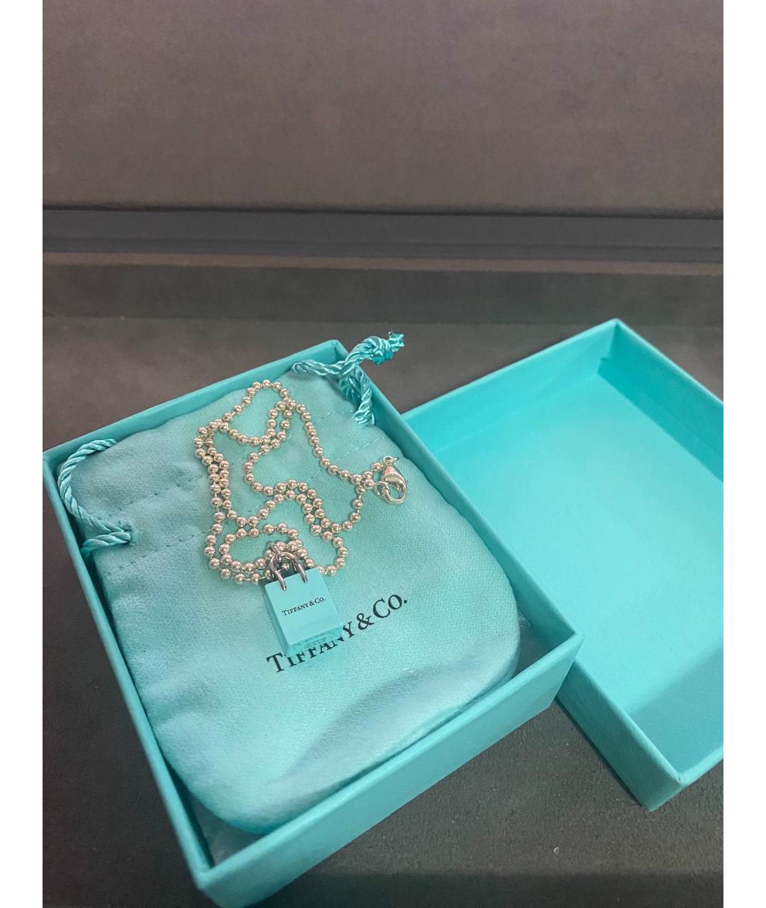 TIFFANY&CO Голубая серебряная подвеска, фото 7