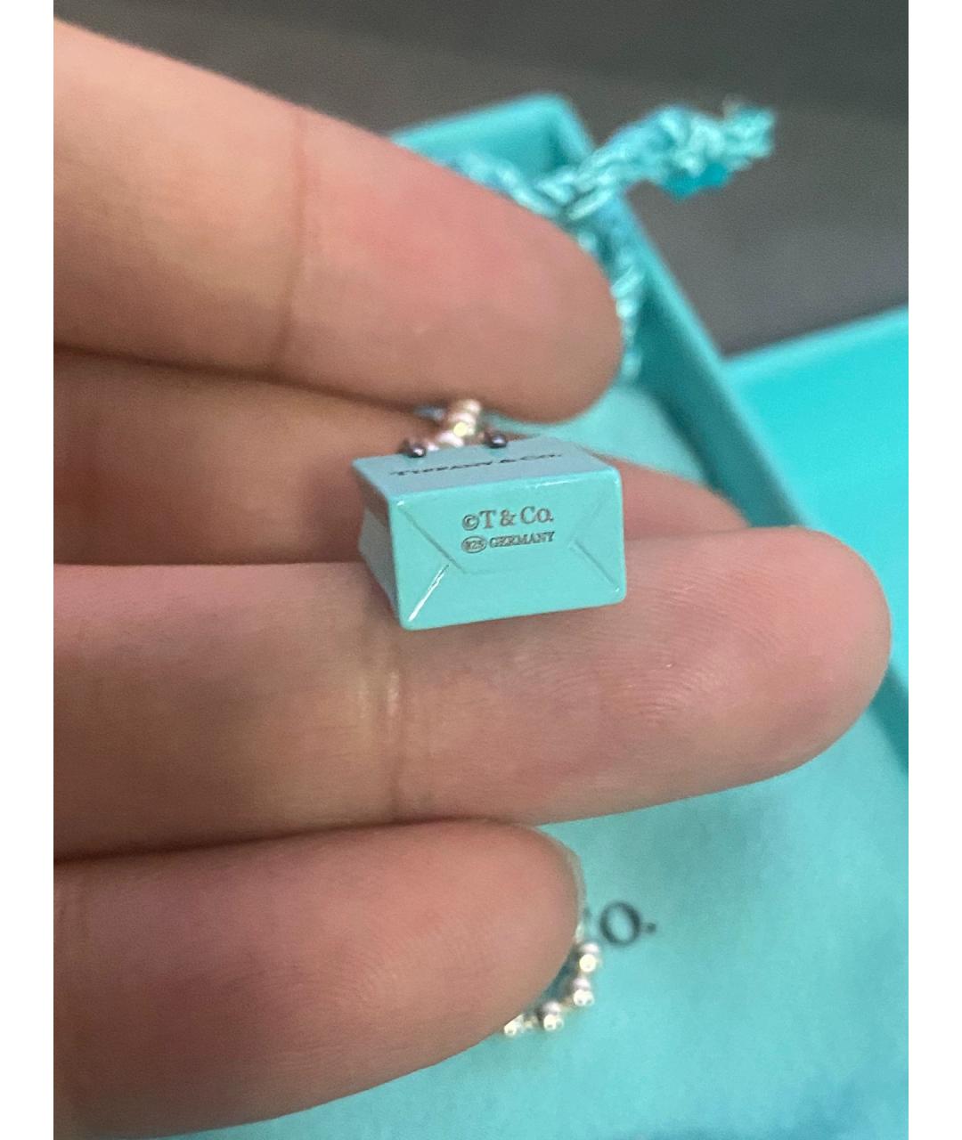TIFFANY&CO Голубая серебряная подвеска, фото 6