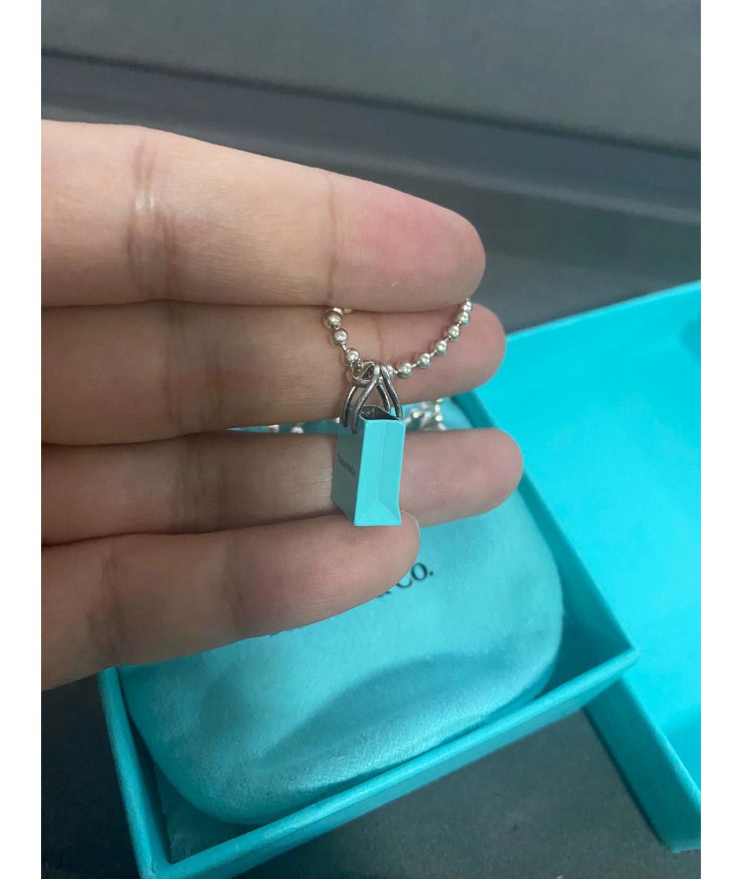 TIFFANY&CO Голубая серебряная подвеска, фото 3