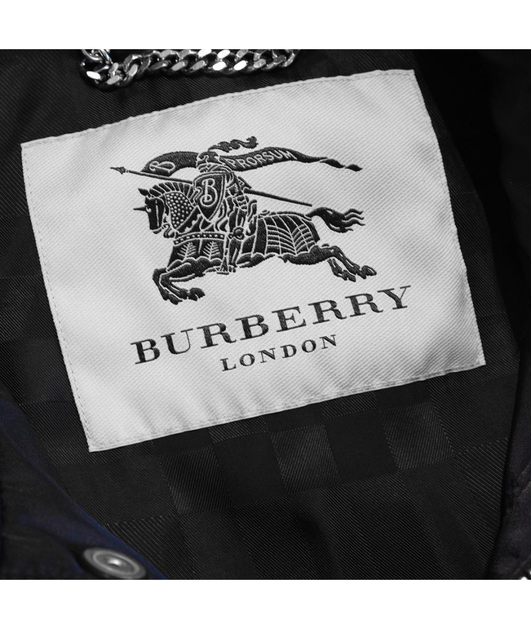 BURBERRY Темно-синяя полиамидовая куртка, фото 4