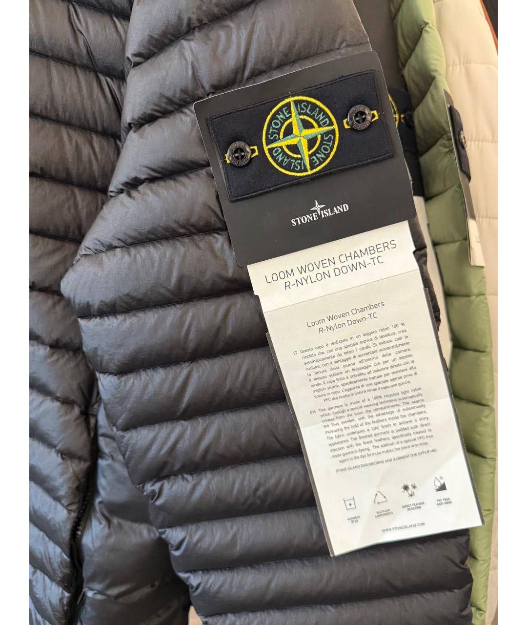 STONE ISLAND Черный полиамидовый пуховик, фото 2