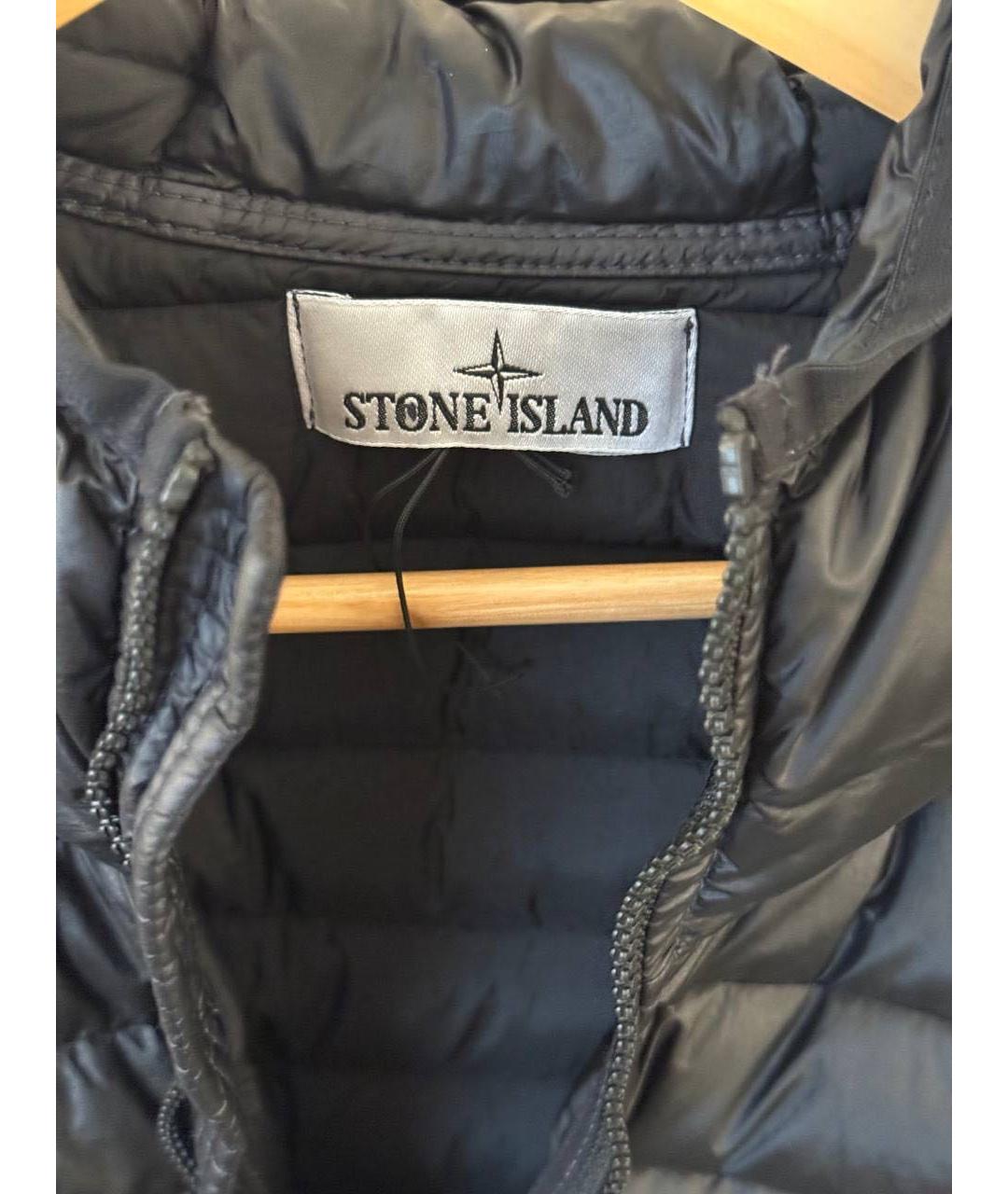STONE ISLAND Черный полиамидовый пуховик, фото 5