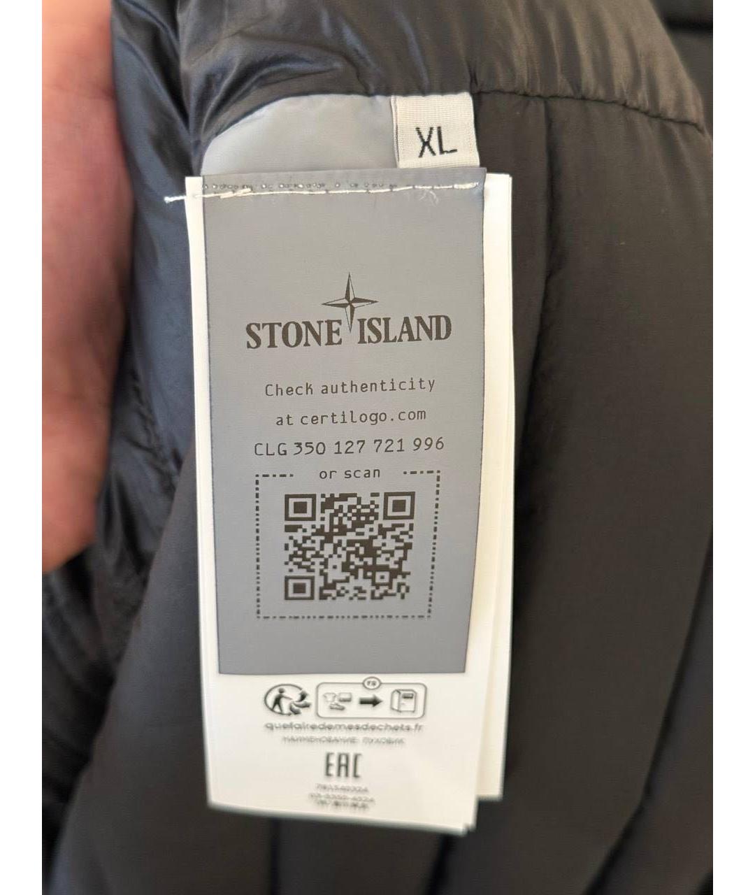 STONE ISLAND Черный полиамидовый пуховик, фото 7