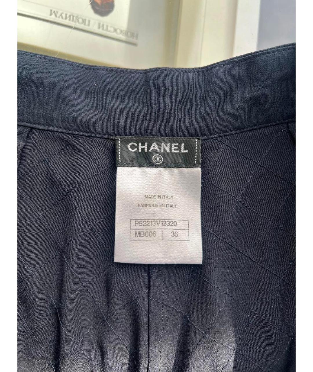 CHANEL Темно-синие шелковые шорты, фото 3