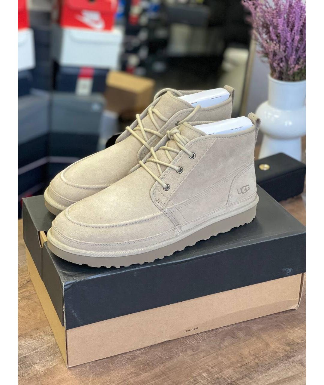 UGG Бежевые замшевые низкие ботинки, фото 2