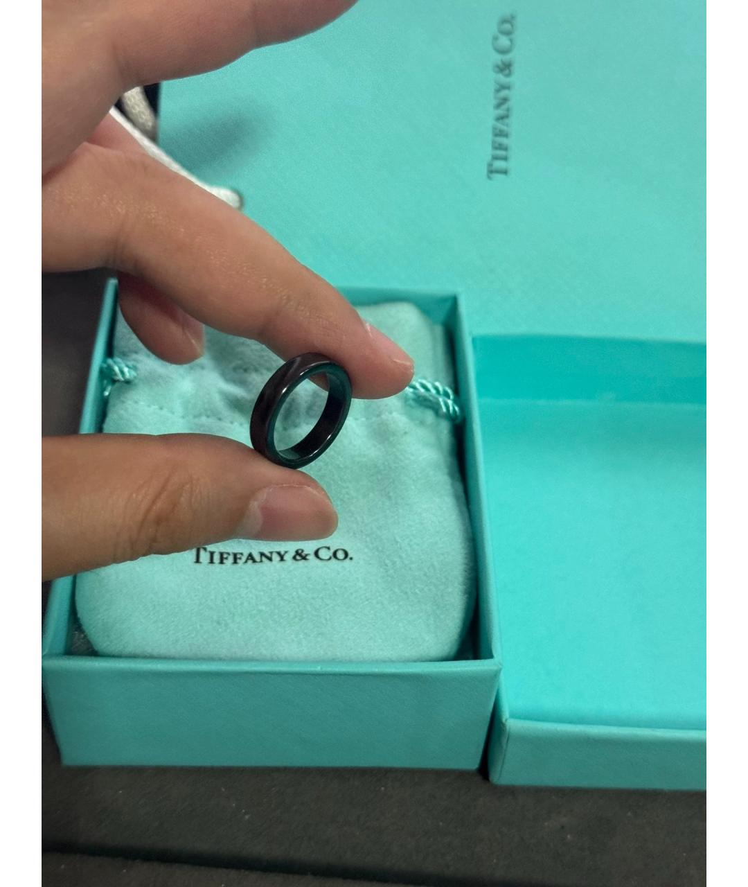 TIFFANY&CO Черное металлическое кольцо, фото 5